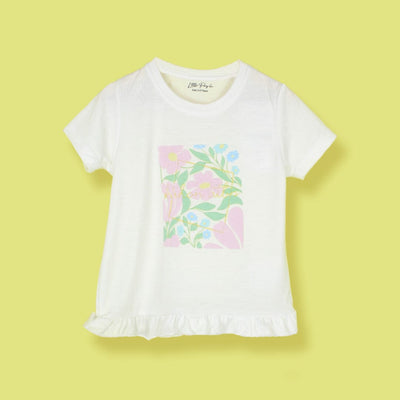 Attractive White Themed Girls T-Shirt T-Shirt Iluvlittlepeople 3-6 Months White Summer