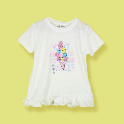 Attractive White Themed Girls T-Shirt T-Shirt Iluvlittlepeople 3-6 Months White Summer