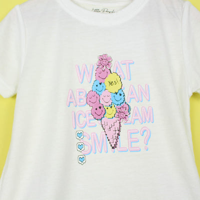 Attractive White Themed Girls T-Shirt T-Shirt Iluvlittlepeople 