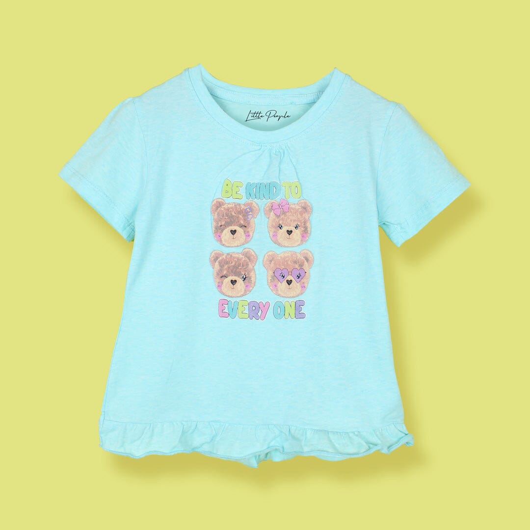 Attractive Blue Themed Girls T-Shirt T-Shirt Iluvlittlepeople 3-6 Months Blue Summer