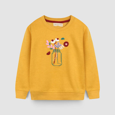 Dashing Yellow Themed Girls Sweatshirt Sweatshirt Iluvlittlepeople 6-9 Months Yellow Winter