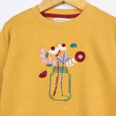 Dashing Yellow Themed Girls Sweatshirt Sweatshirt Iluvlittlepeople 