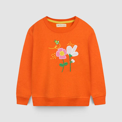 Dashing Orange Themed Girls Sweatshirt Sweatshirt Iluvlittlepeople 6-9 Months Orange Winter