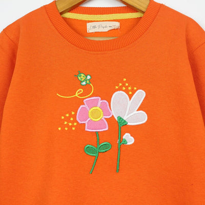 Dashing Orange Themed Girls Sweatshirt Sweatshirt Iluvlittlepeople 