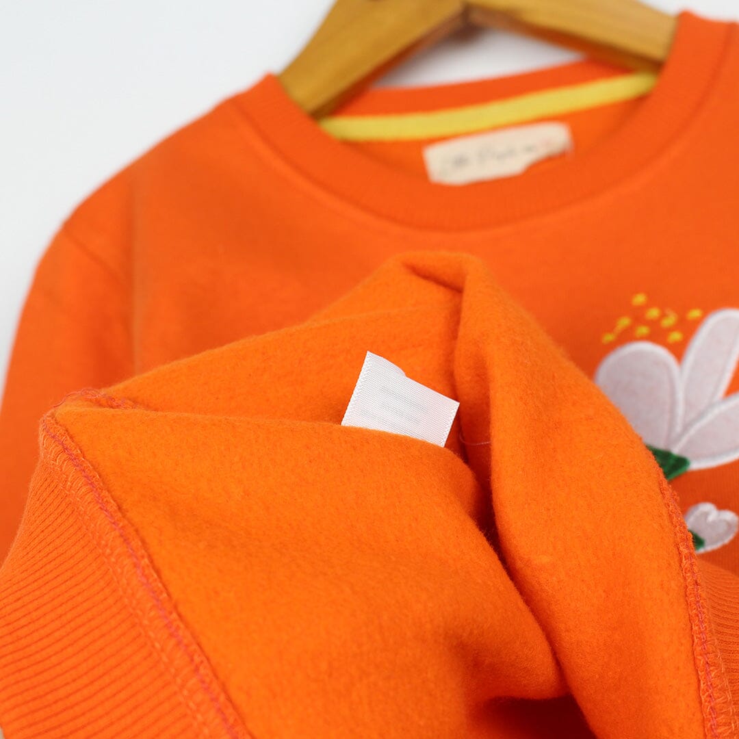 Dashing Orange Themed Girls Sweatshirt Sweatshirt Iluvlittlepeople 