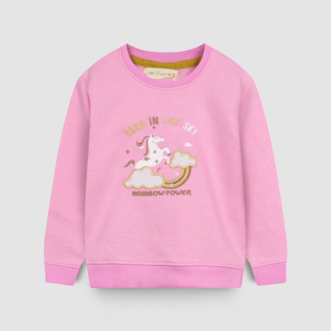 Cute Pinkish Themed Girls Sweatshirt Sweatshirt Iluvlittlepeople 6-9 Months Pink Winter