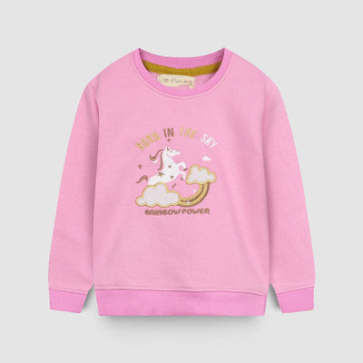 Cute Pinkish Themed Girls Sweatshirt Sweatshirt Iluvlittlepeople 6-9 Months Pink Winter