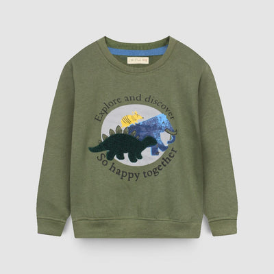 Attractive Green Themed Boys Sweatshirt Sweatshirt Iluvlittlepeople 6-9 Months Green Winter