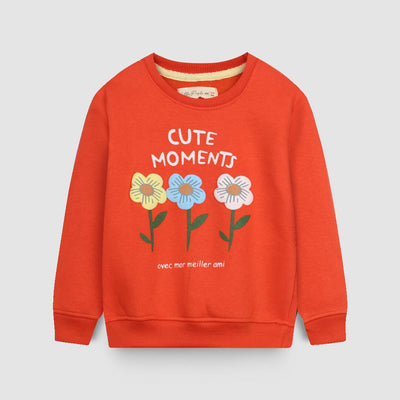 Dashing Orange Themed Girls Sweatshirt Sweatshirt Iluvlittlepeople 6-9 Months Orange Winter