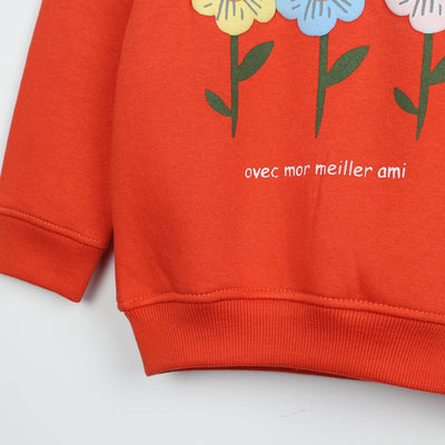 Dashing Orange Themed Girls Sweatshirt Sweatshirt Iluvlittlepeople 