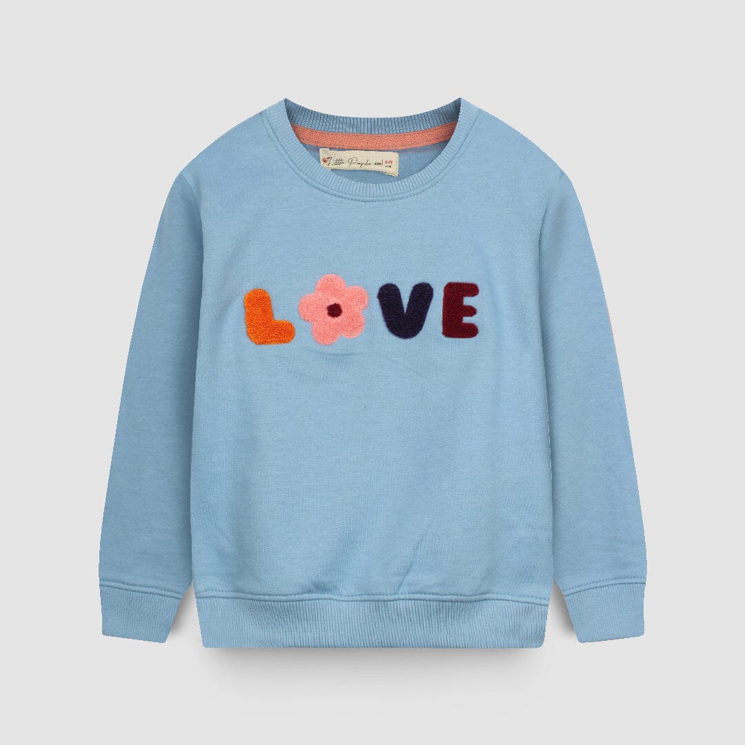 Decent Light Blue Love Themed Boys Sweatshirt Sweatshirt Iluvlittlepeople 6-9 Months Light Blue Winter