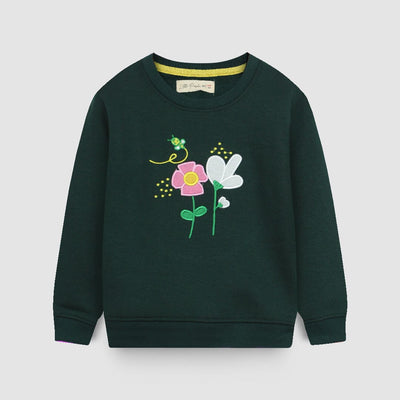 Dashing Green Themed Girls Sweatshirt Sweatshirt Iluvlittlepeople 6-9 Months Green Winter