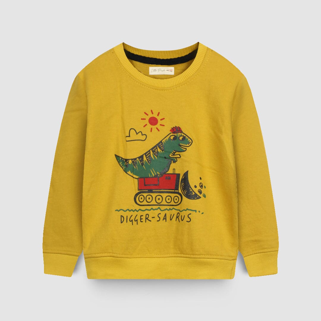 Dashing Mustard Themed Boys Sweatshirt Sweatshirt Iluvlittlepeople 6-9 Months Mustard Winter