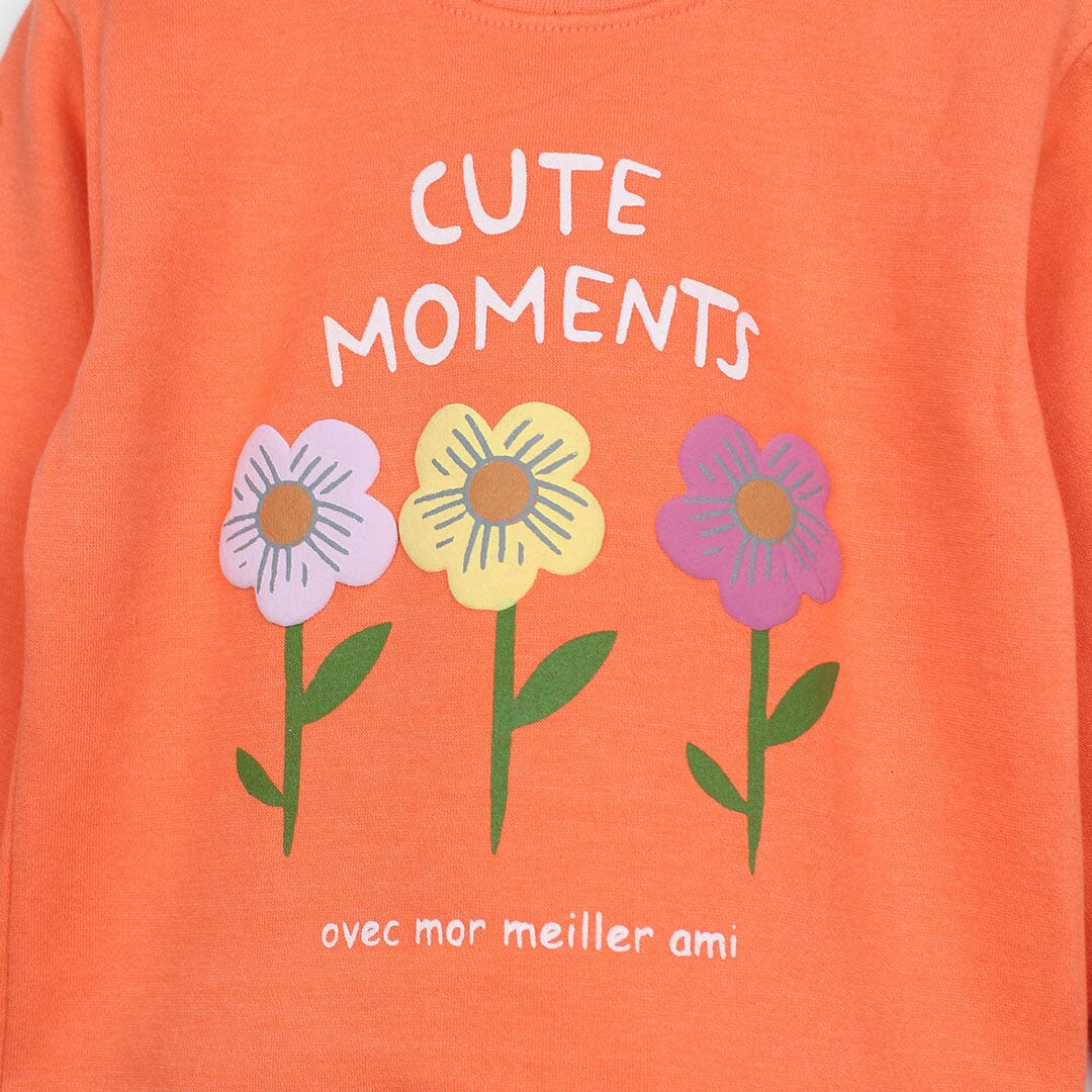 Attractive Peach Themed Girls Sweatshirt Sweatshirt Iluvlittlepeople 