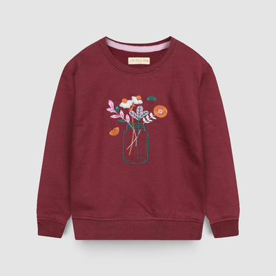 Dashing Maroon Themed Girls Sweatshirt Sweatshirt Iluvlittlepeople 6-9 Months Maroon Winter