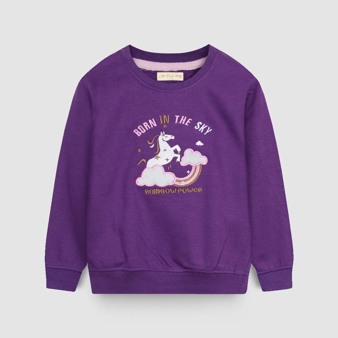 Cute Purple Themed Girls Sweatshirt Sweatshirt Iluvlittlepeople 9-12 Months Purple Winter