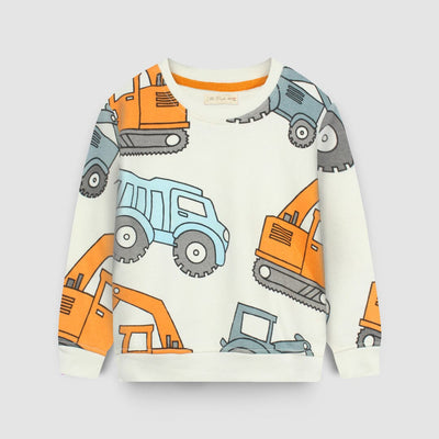 Dashing Off White Themed Boys Sweatshirt Sweatshirt Iluvlittlepeople 6-9 Months Off White Winter