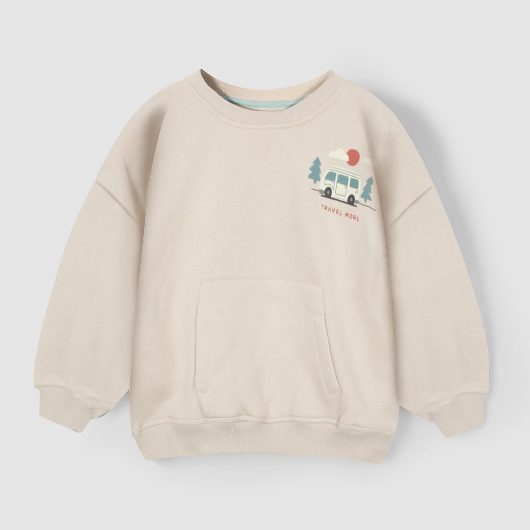 Attractive Beige Themed Boys Sweatshirt