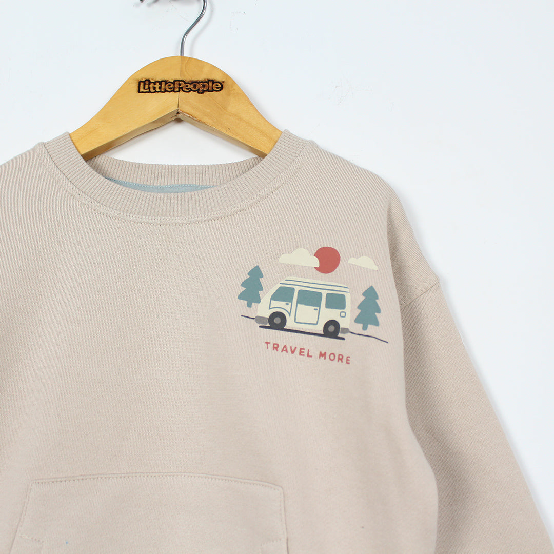 Attractive Beige Themed Boys Sweatshirt