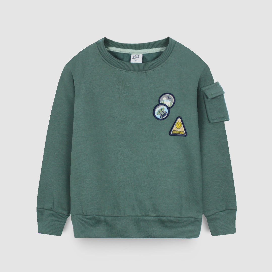 Attractive Green Themed Boys Sweatshirt