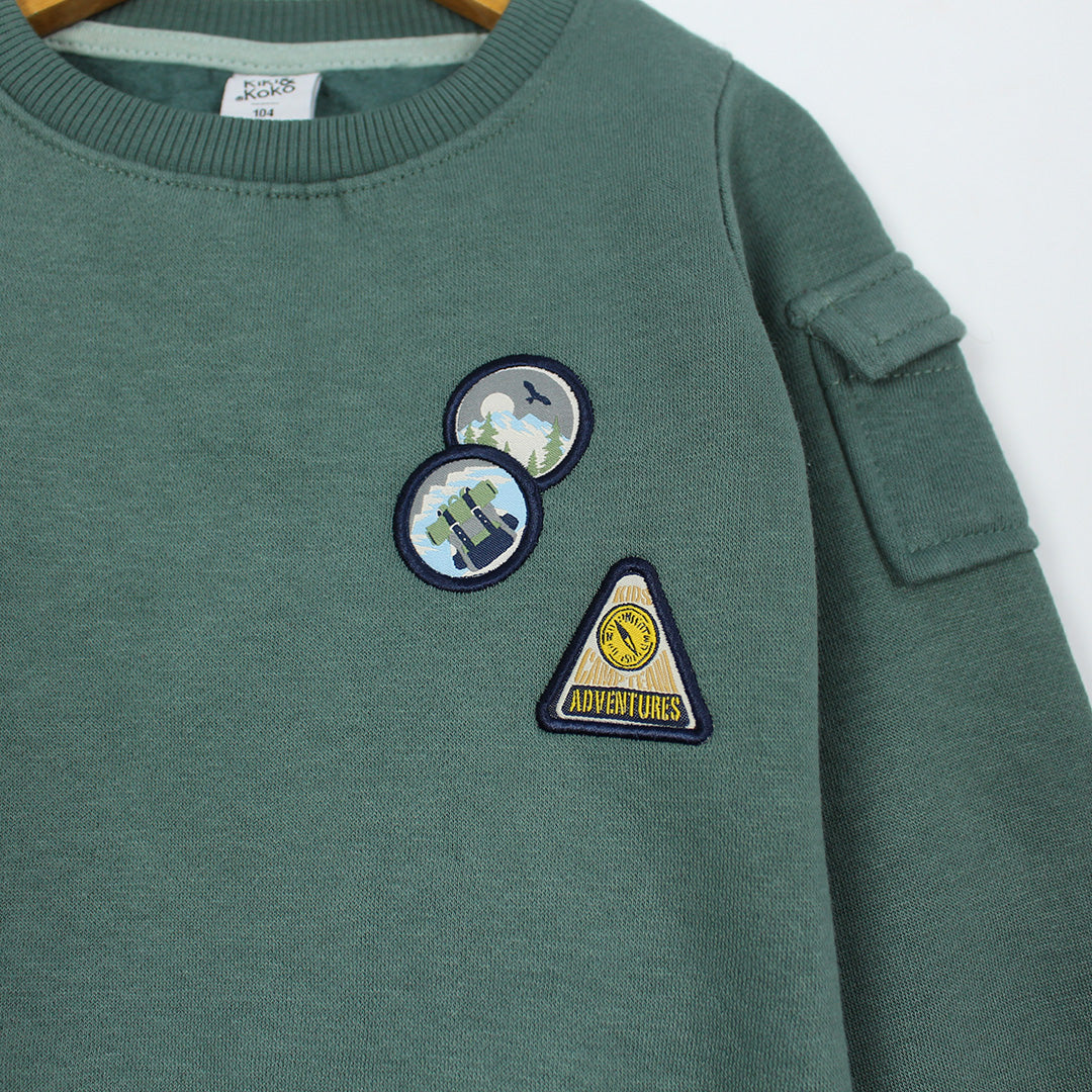 Attractive Green Themed Boys Sweatshirt