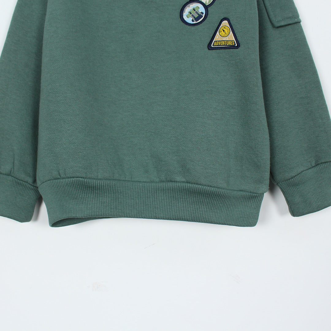 Attractive Green Themed Boys Sweatshirt Sweatshirt Iluvlittlepeople 