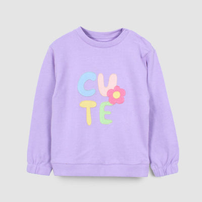 Cute Purple Themed Girls Sweatshirt Sweatshirt Iluvlittlepeople 6-9 Months Purple Winter