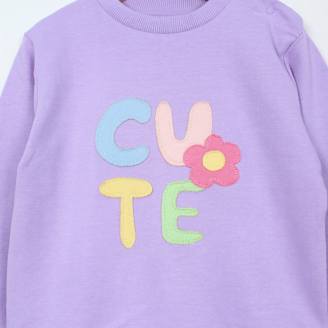 Cute Purple Themed Girls Sweatshirt Sweatshirt Iluvlittlepeople 