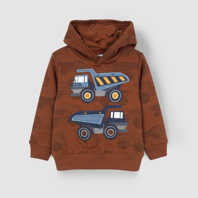 Dashing Brown Themed Hoodie For Boys Hoodie Iluvlittlepeople 2-3 Years Red Winter