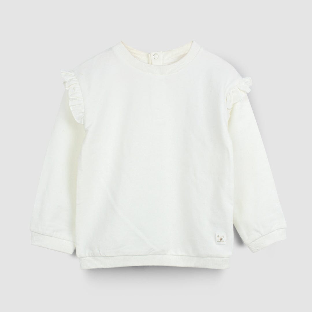 Attractive Off White Themed Girls Sweat Shirt Sweatshirt Iluvlittlepeople 0-3 Months Off White Winter