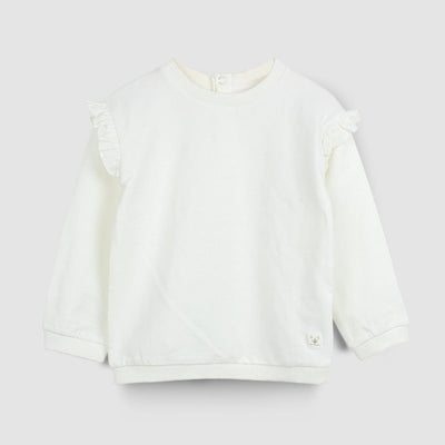 Attractive Off White Themed Girls Sweat Shirt Sweatshirt Iluvlittlepeople 0-3 Months Off White Winter