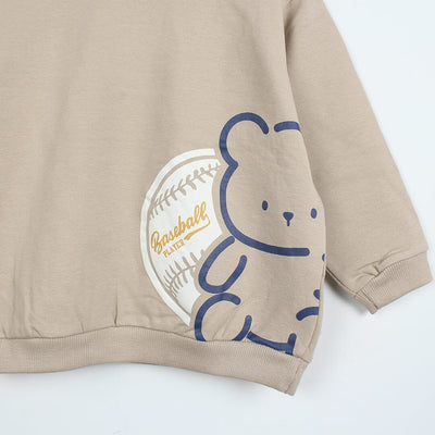 Decent Beige Themed Boys Sweatshirt Sweatshirt Iluvlittlepeople 