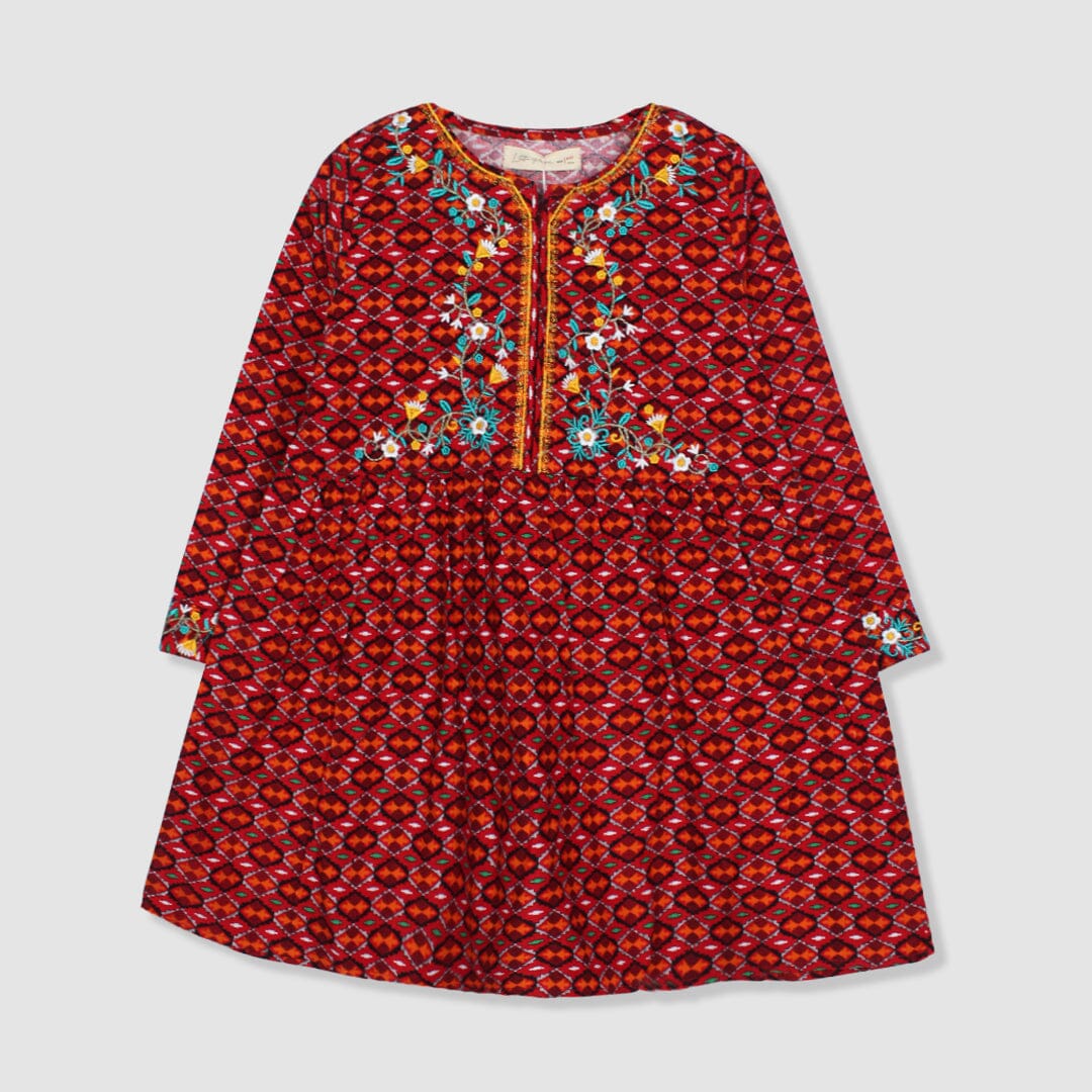 Delighted Red Themed Cute Princess Frock Frock Iluvlittlepeople 3-4 Years Red Winter