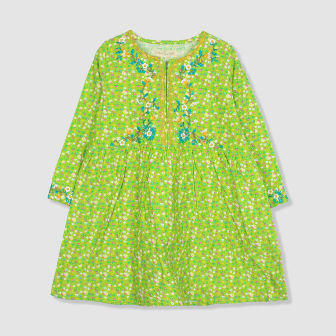 Attractive Green Themed Cute Princess Frock Frock Iluvlittlepeople 3-4 Years Green Winter