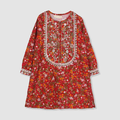 Delighted Red Themed Cute Princess Kurti Kurti Iluvlittlepeople 3-4 Years Red Winter