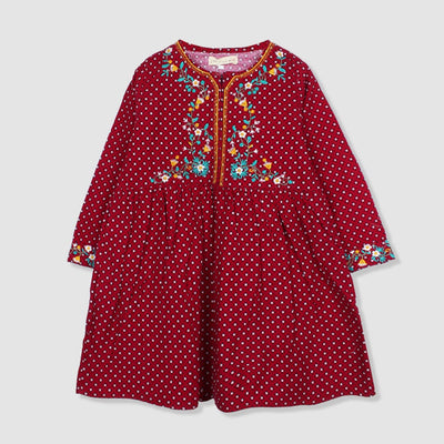 Delighted Red Themed Cute Princess Frock Frock Iluvlittlepeople 3-4 Years Red Winter