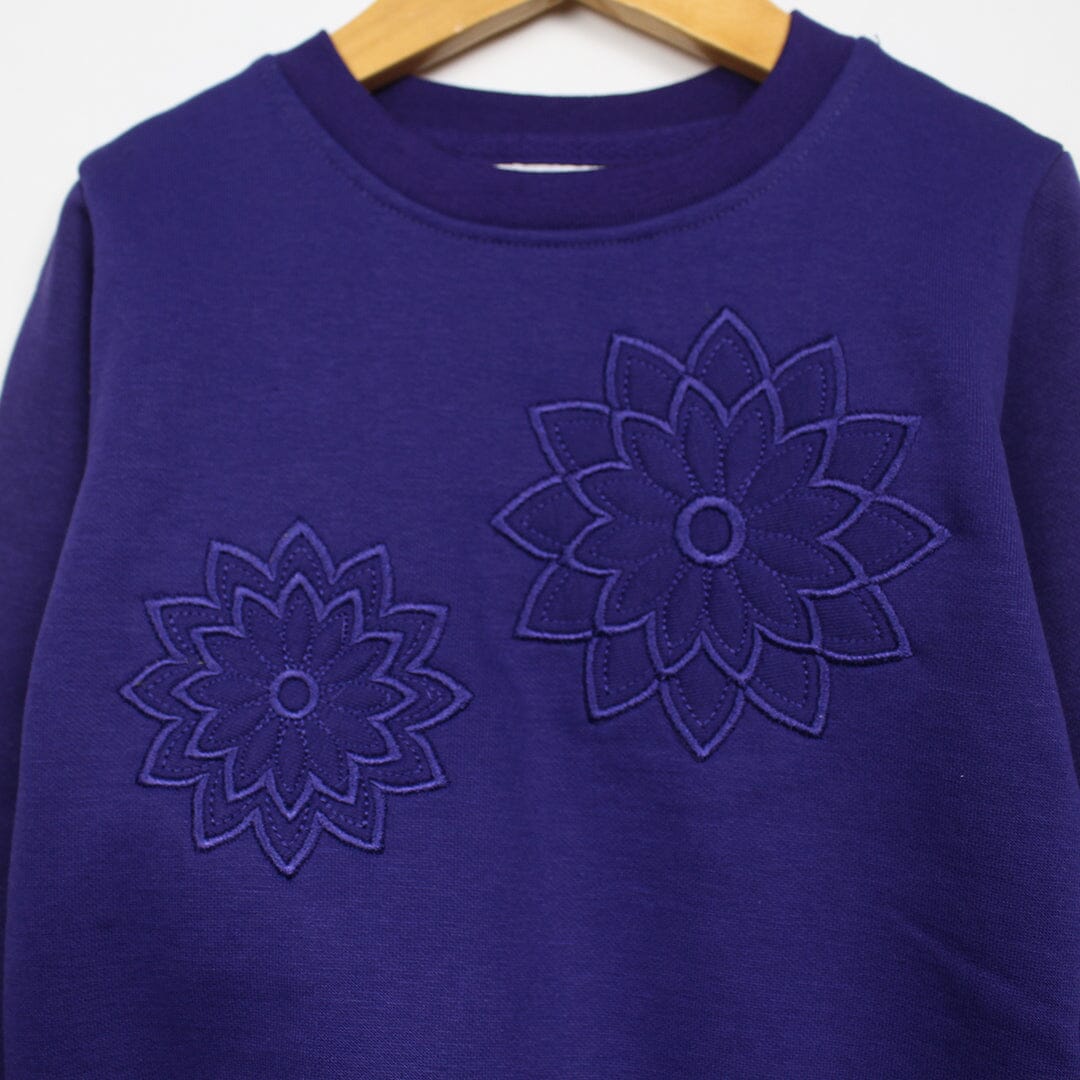 Dashing Purple Themed Kids Sweatshirt Sweatshirt Iluvlittlepeople 