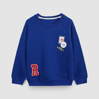 Delighted Blue Themed Boys Sweat Shirt Sweatshirt Iluvlittlepeople 4-5 Years Blue Winter