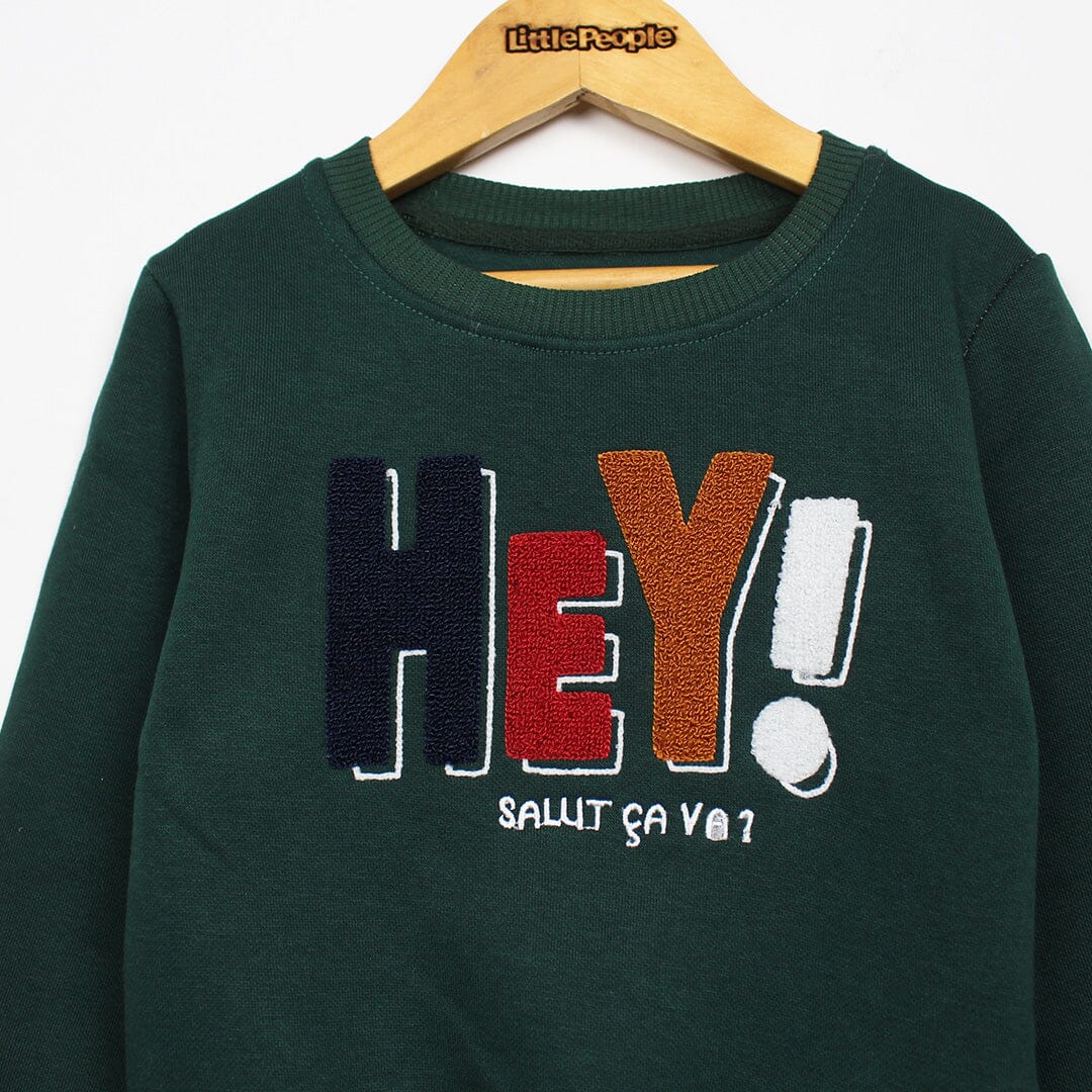 Stylish Green Themed Boys Sweatshirt Sweatshirt Iluvlittlepeople 