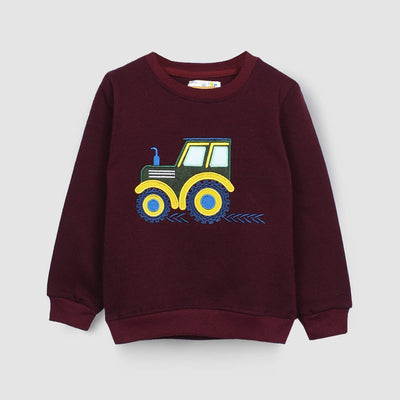 Decent Maroon Themed Boys Sweatshirt Sweatshirt Iluvlittlepeople 2-3 Years Maroon Winter