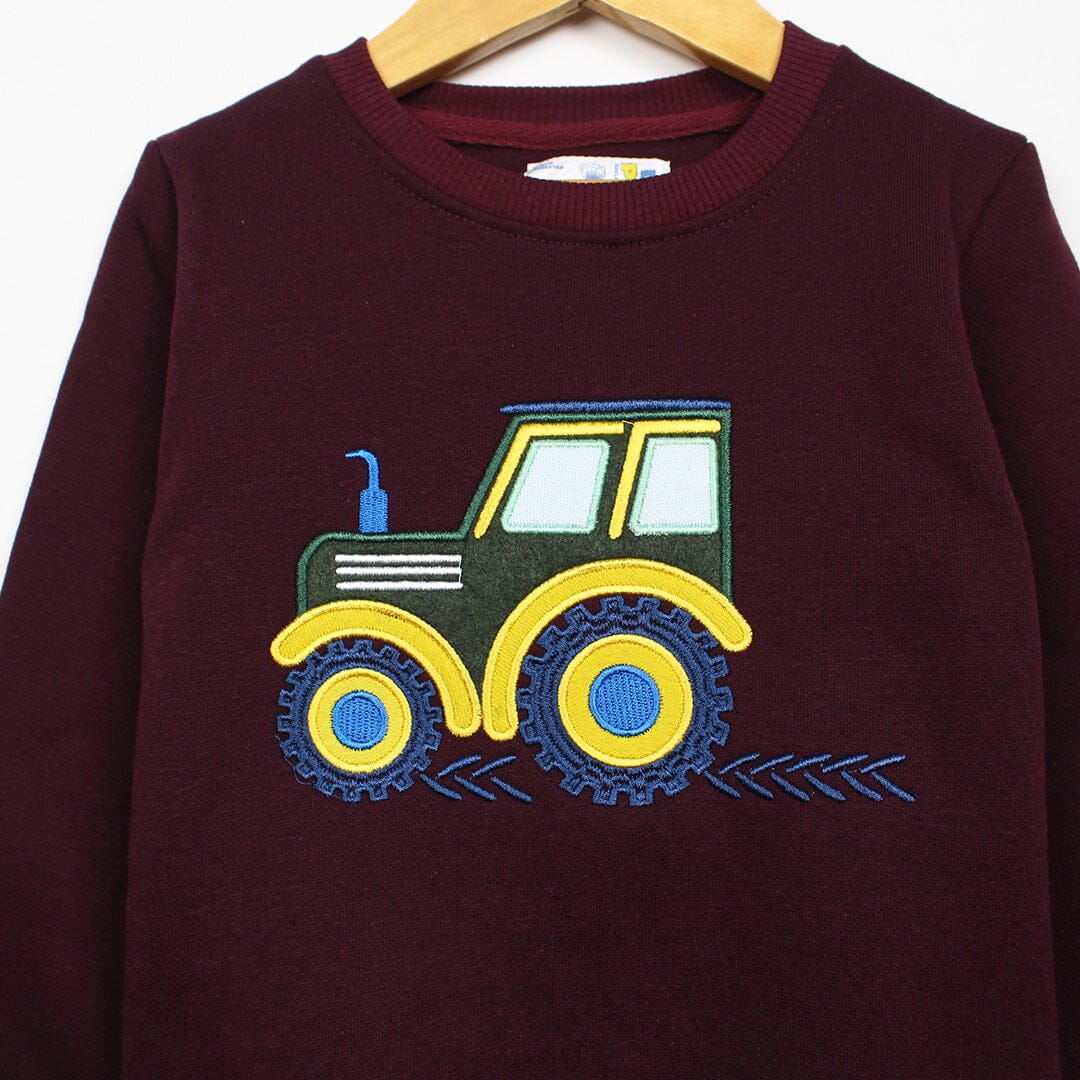 Decent Maroon Themed Boys Sweatshirt Sweatshirt Iluvlittlepeople 