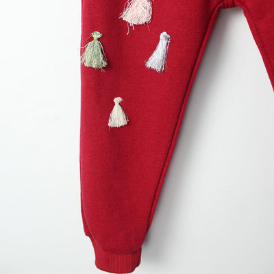 Cozy Stylish Red Themed Girls Trouser Trouser Iluvlittlepeople 