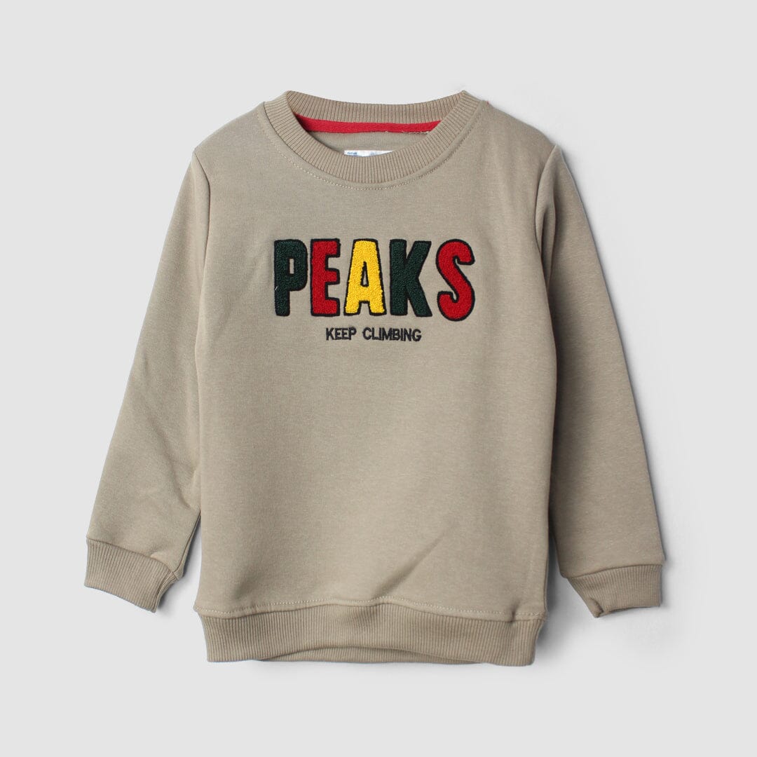 Attractive Beige Themed Kids Sweatshirt Sweatshirt Iluvlittlepeople 2-3 Years Beige Winter