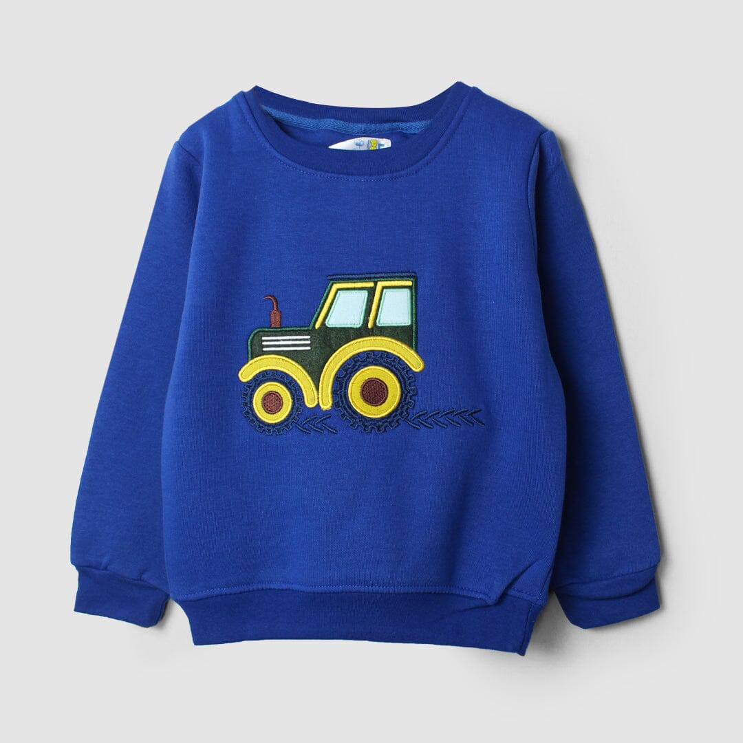 Dashing Blue Themed Boys Sweatshirt Sweatshirt Iluvlittlepeople 2-3 Years Blue Winter