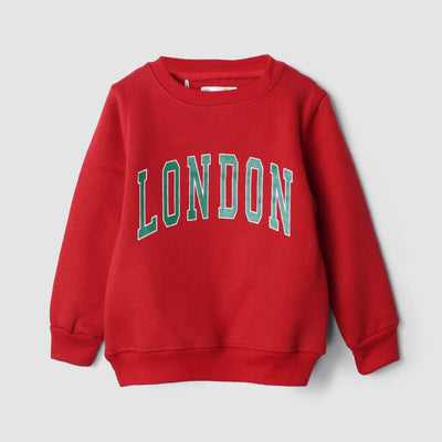 Stylish Red Themed Kids Sweatshirt Sweatshirt Iluvlittlepeople 2-3 Years Red Winter