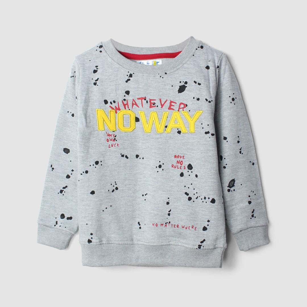 Dashing Grey Themed Kids Sweatshirt Sweatshirt Iluvlittlepeople 2-3 Years Grey Winter