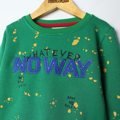 Stylish Green Themed Boys Sweatshirt Sweatshirt Iluvlittlepeople 