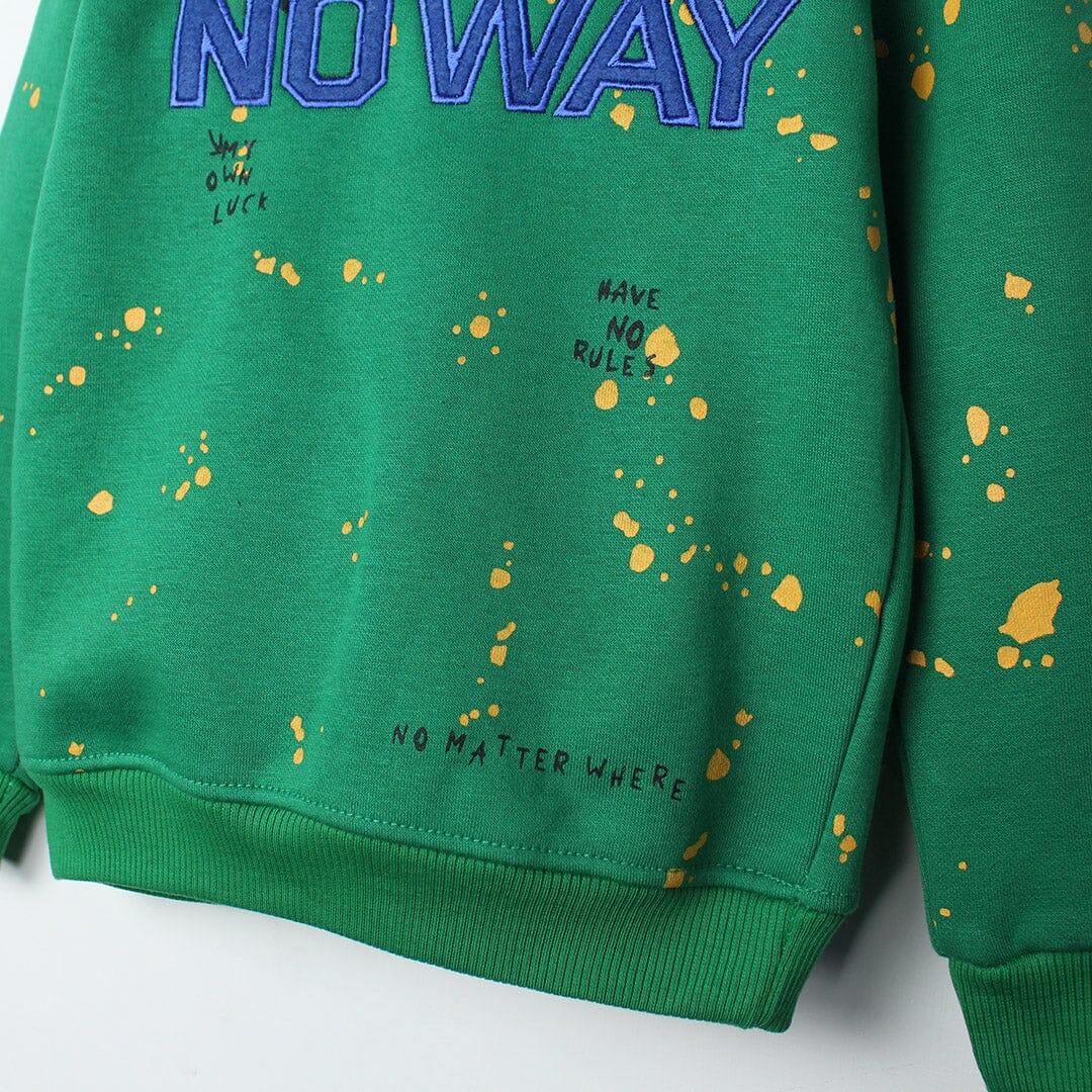 Stylish Green Themed Boys Sweatshirt Sweatshirt Iluvlittlepeople 