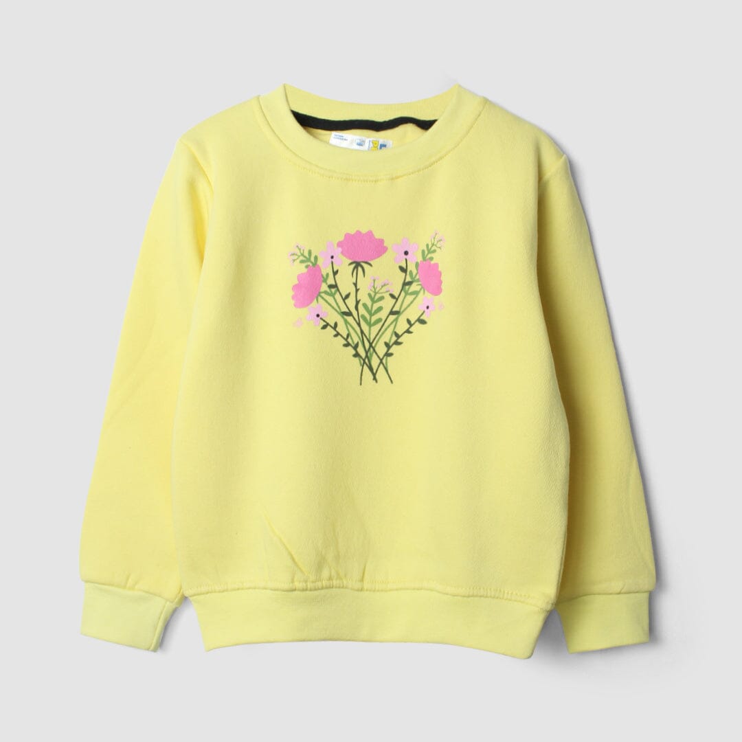 Attractive Yellow Themed Girls Sweatshirt Sweatshirt Iluvlittlepeople 2-3 Years Yellow Winter