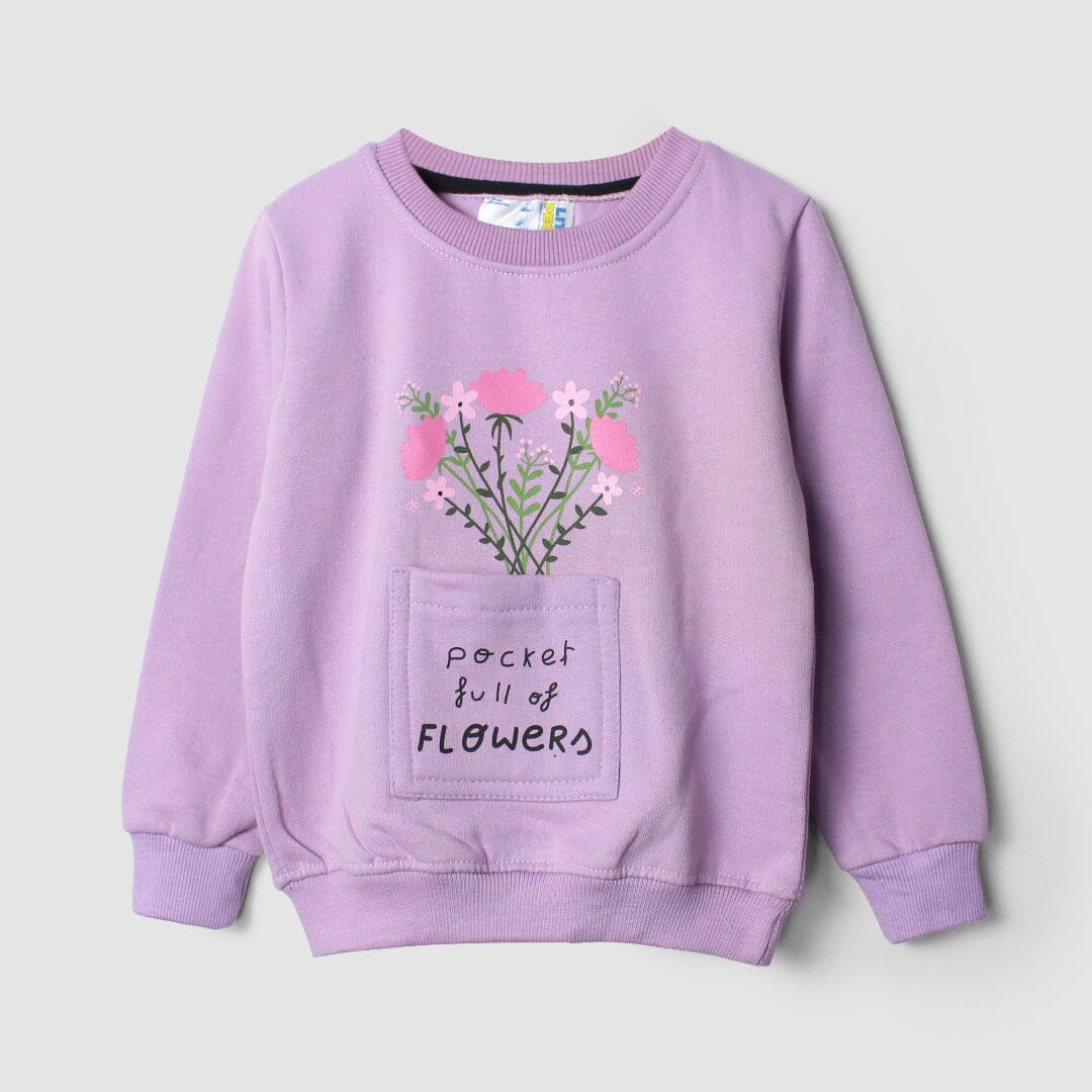 Attractive Purple Themed Girls Sweatshirt Sweatshirt Iluvlittlepeople 2-3 Years Purple Winter